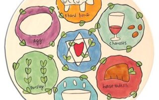 An illustration of a seder plate